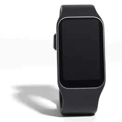 Illustrative image: a generic black rectangular fitness tracker band