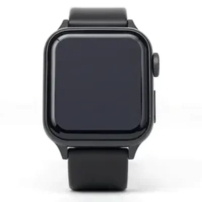 Illustrative image: a generic black square smartwatch