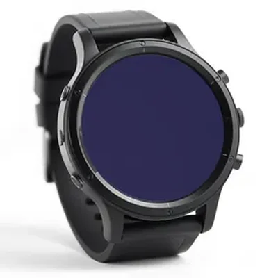 Illustrative image: a generic round black running watch