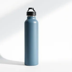 Illustrative image: a generic slate blue insulated water bottle