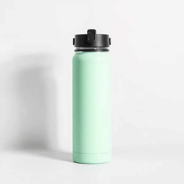 A mint green insulated water bottle