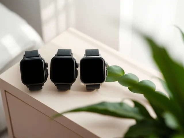 Three black smartwatch sleep trackers side by side