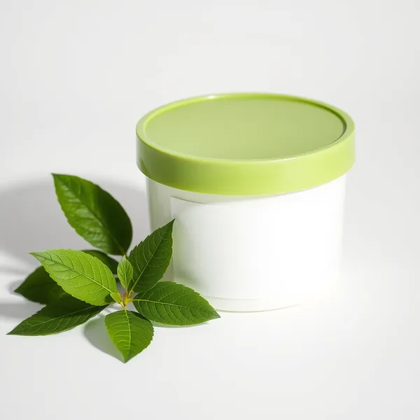 A white tub of organic protein powder