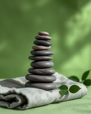 A stack of dark balanced stones